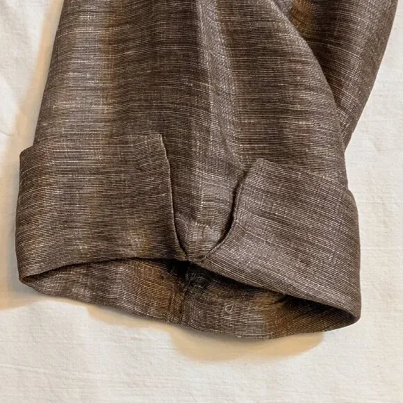 Eileen Fisher Lagenlook Linen Silk Mandarin Collar Tunic Shirt Womens Large - Picture 7 of 9